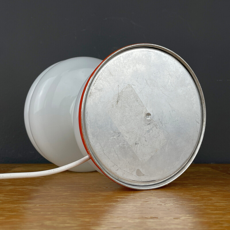 Weiße Opalglas-Tischlampe, Italien 1970