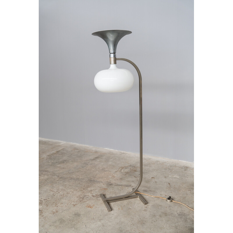 Lampadaire vintage Sirrah en verre et acier par Franco Albini et Franca Helg, 1969