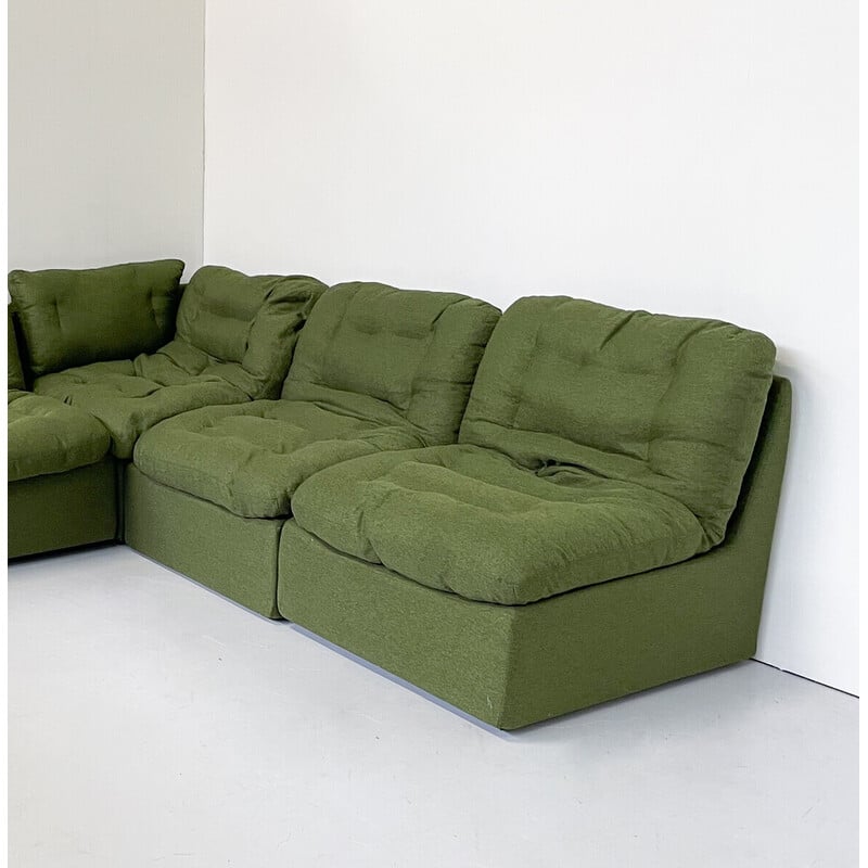 Vintage green modular sofa, Italy 1970