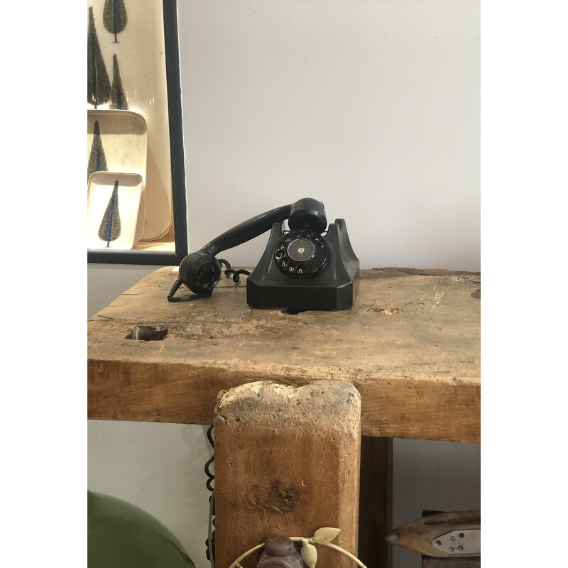 Vintage black bakelite telephone, Germany