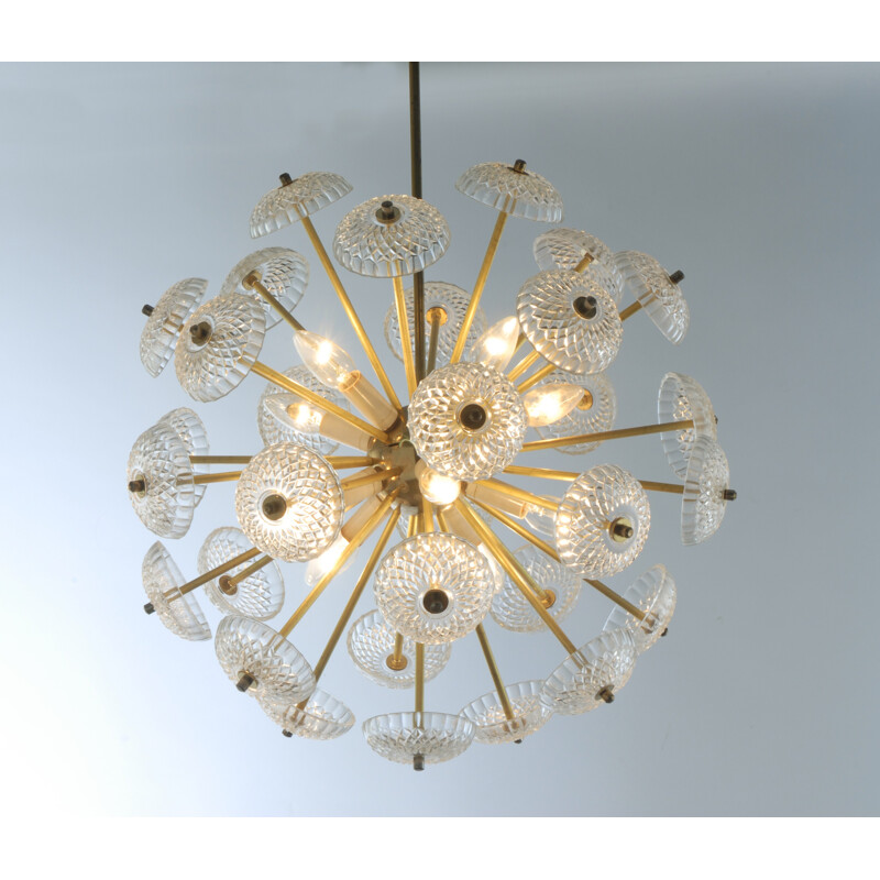 Dandelion Sputnik Chandelier, Czechoslovakia - 1970s