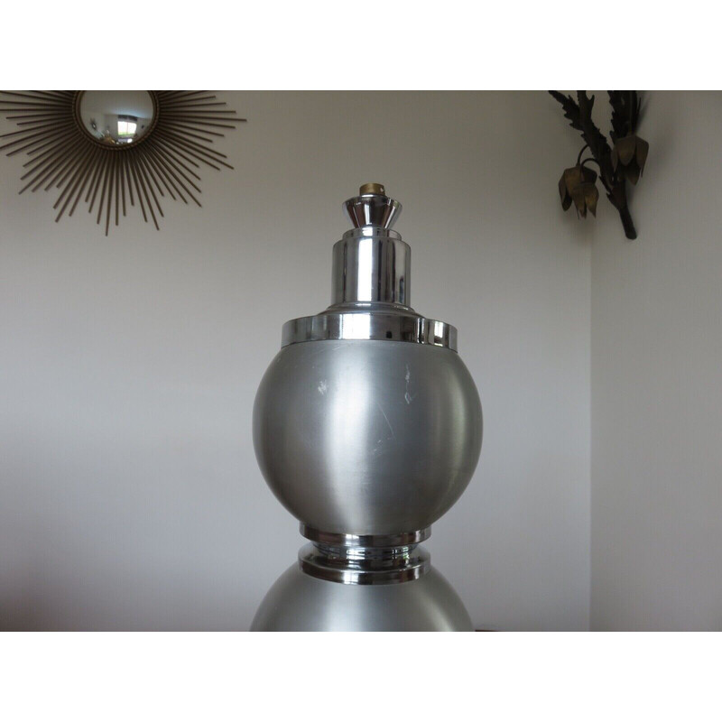 Vintage chrome lamp by Pierre Disderot, French 1970