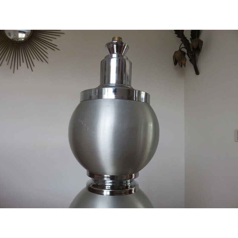 Vintage chrome lamp by Pierre Disderot, French 1970
