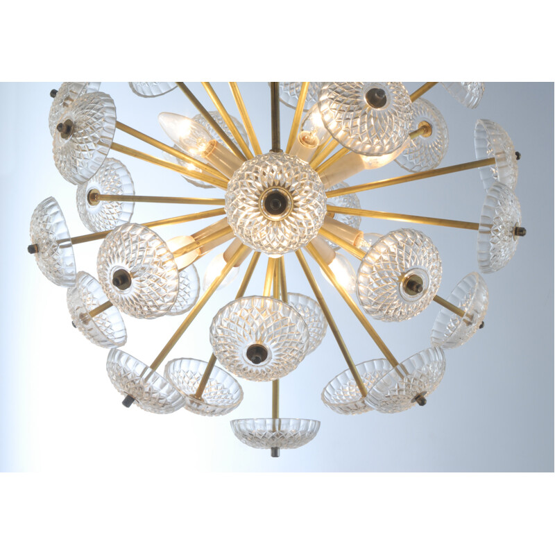 Dandelion Sputnik Chandelier, Czechoslovakia - 1970s