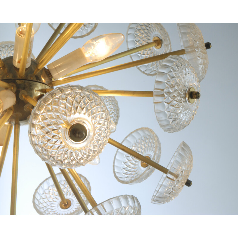 Dandelion Sputnik Chandelier, Czechoslovakia - 1970s