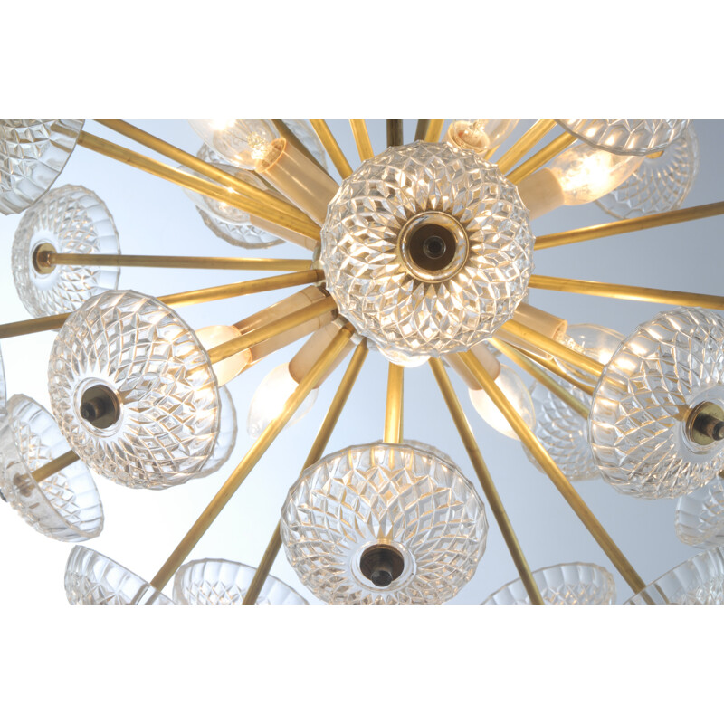 Dandelion Sputnik Chandelier, Czechoslovakia - 1970s