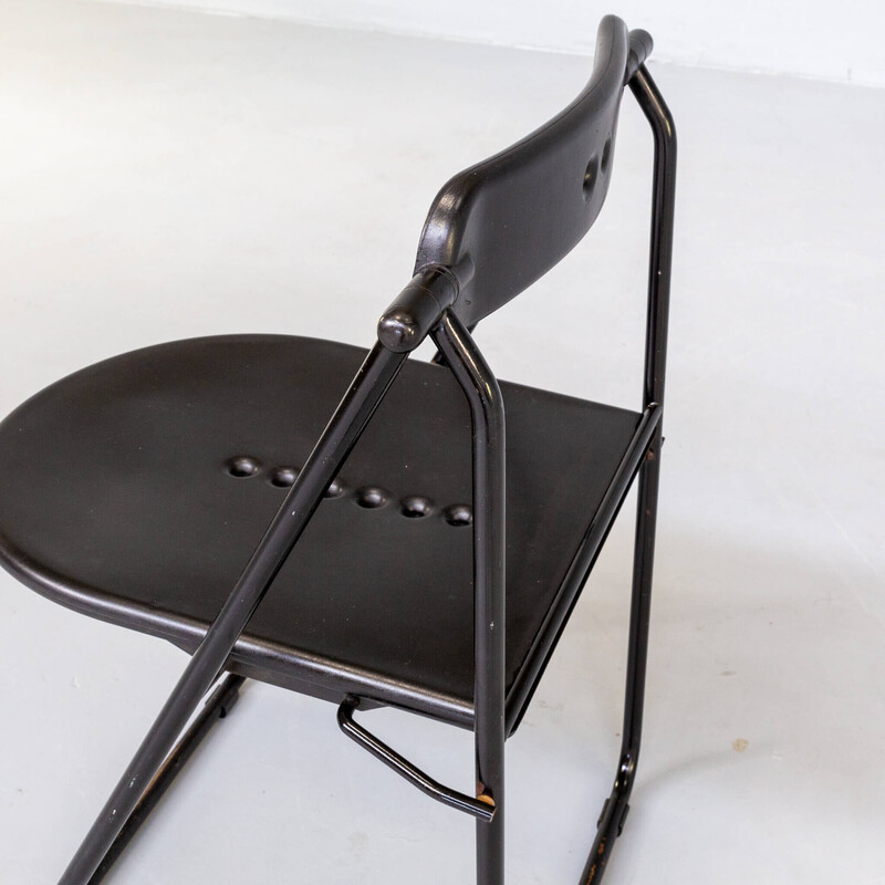 Conjunto de 4 cadeiras dobráveis vintage de Paolo Pairgi para Heron Parigi, 1980