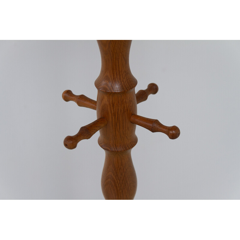 Vintage oak coat rack, Denmark 1960