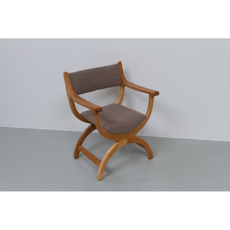 Vintage Kurul armchair in oak by Henning Kjærnulf, Denmark 1960