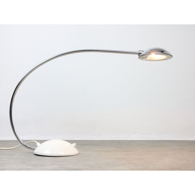 Lampe de table vintage chromée pour Meblo, 1980