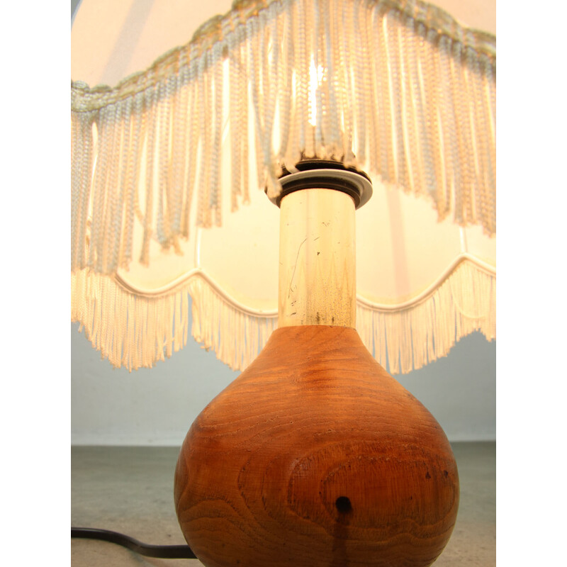 Vintage wooden table lamp, Italy