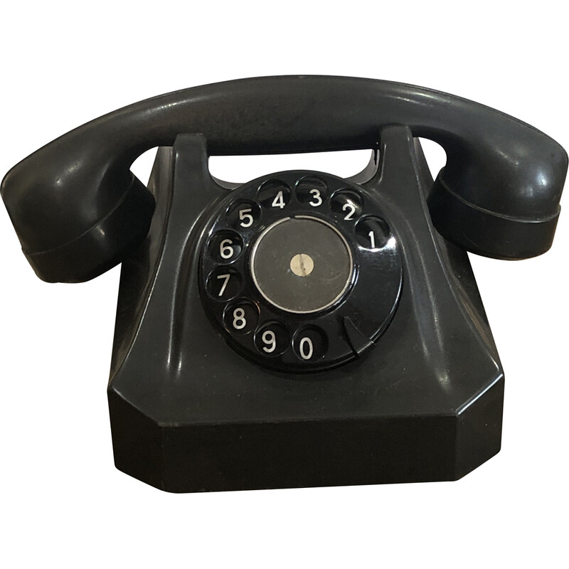 Teléfono vintage de baquelita negra, Alemania