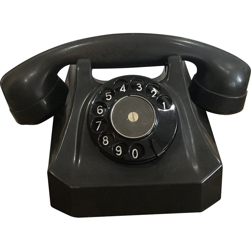 Telefono vintage in bachelite nera, Germania