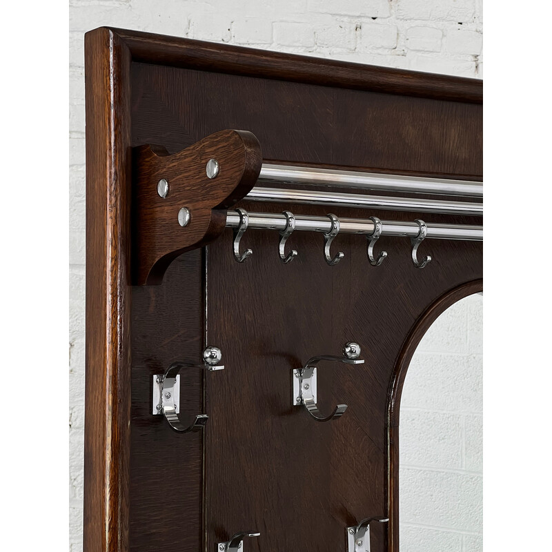 Vintage Art Deco wooden coat rack