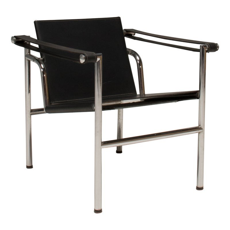 Vintage steel armchair by Le Corbusier, Pierre Jeanneret and Charlotte Perriand for Cassina, 1965