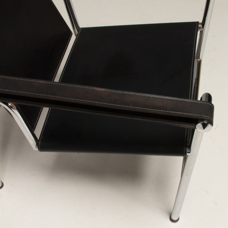 Vintage steel armchair by Le Corbusier, Pierre Jeanneret and Charlotte Perriand for Cassina, 1965