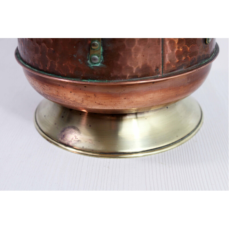 Vintage brass and copper umbrella stand, France 1960