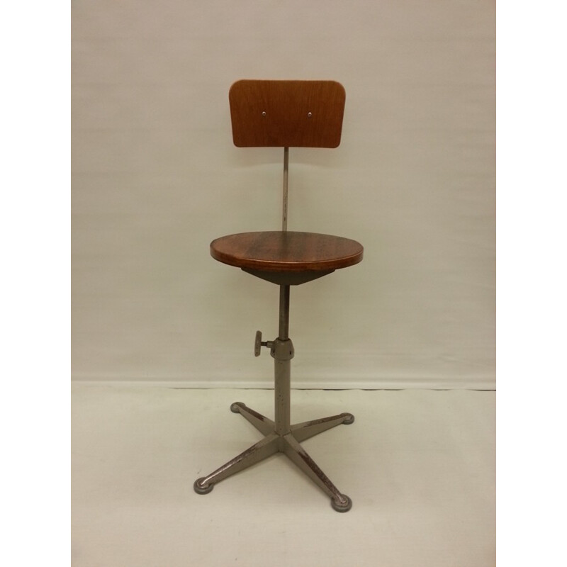 Adjustable industrial swivel chair - 1960s