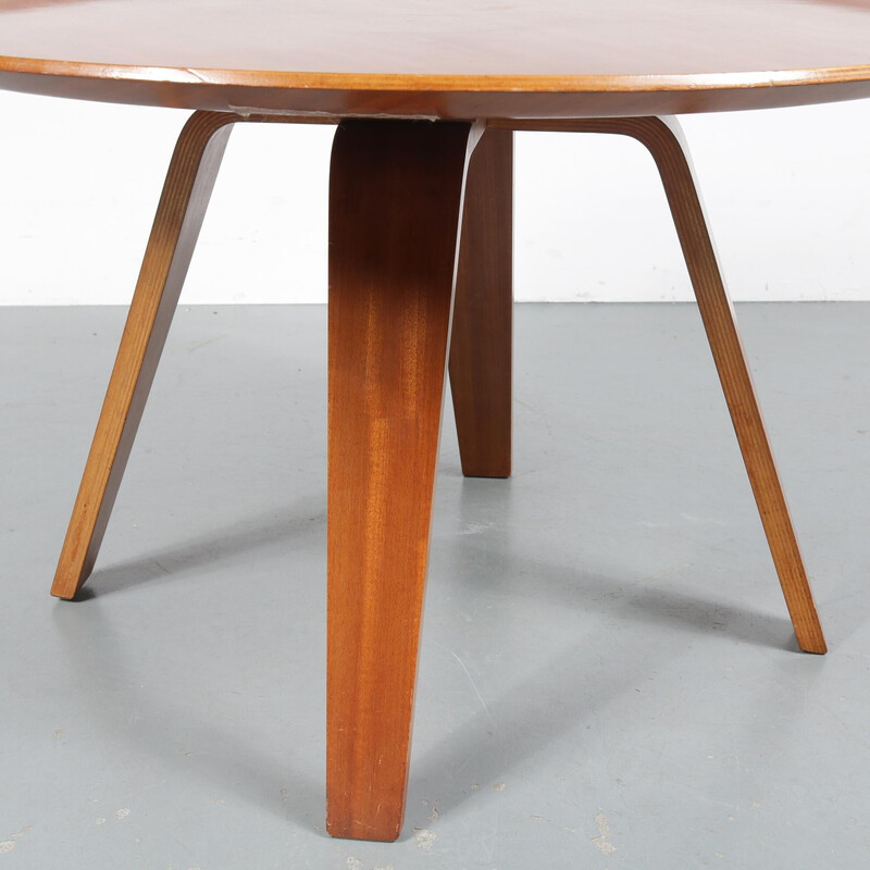 Table basse vintage en contreplaqué de teck par Cor Alons pour De Boer Gouda, Pays-Bas 1950