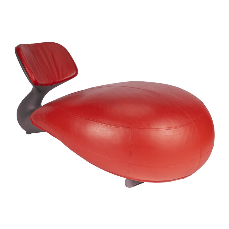 Vintage red beluga chair for Leolux