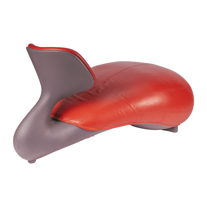 Vintage red beluga chair for Leolux