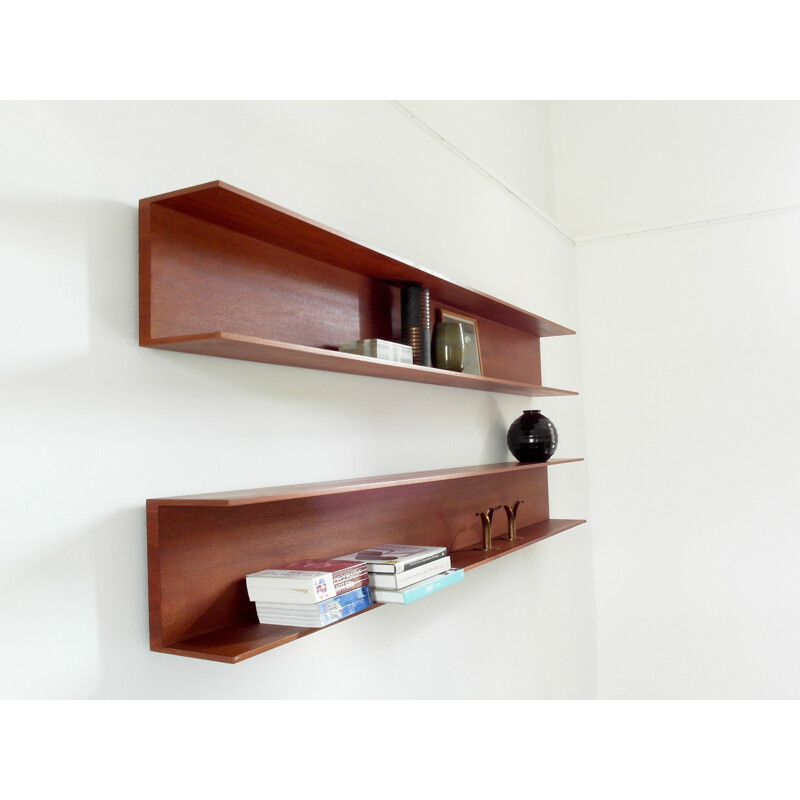 Pair of teak wall shelves by Walter Wirz for Wilhelm Renz, Germany - 1960s