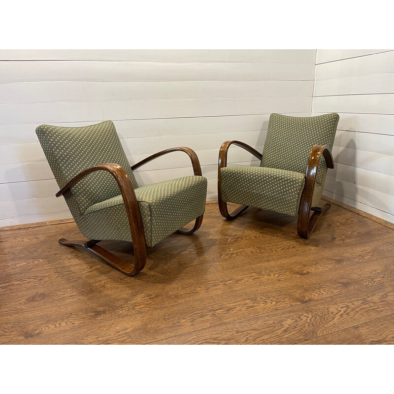 Pair of vintage armchairs model H-269 by Jindrich Halabala