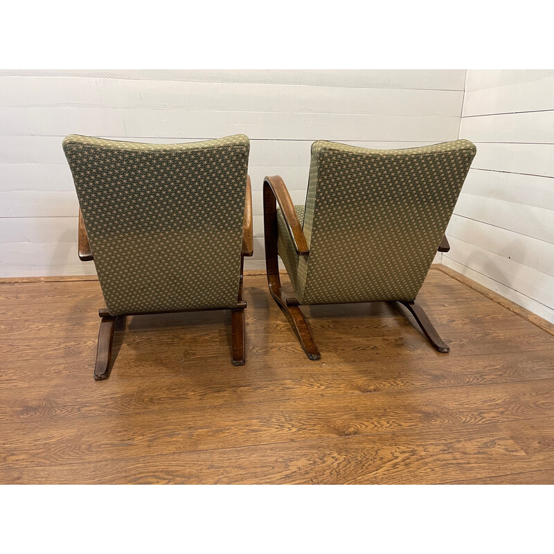 Pair of vintage armchairs model H-269 by Jindrich Halabala