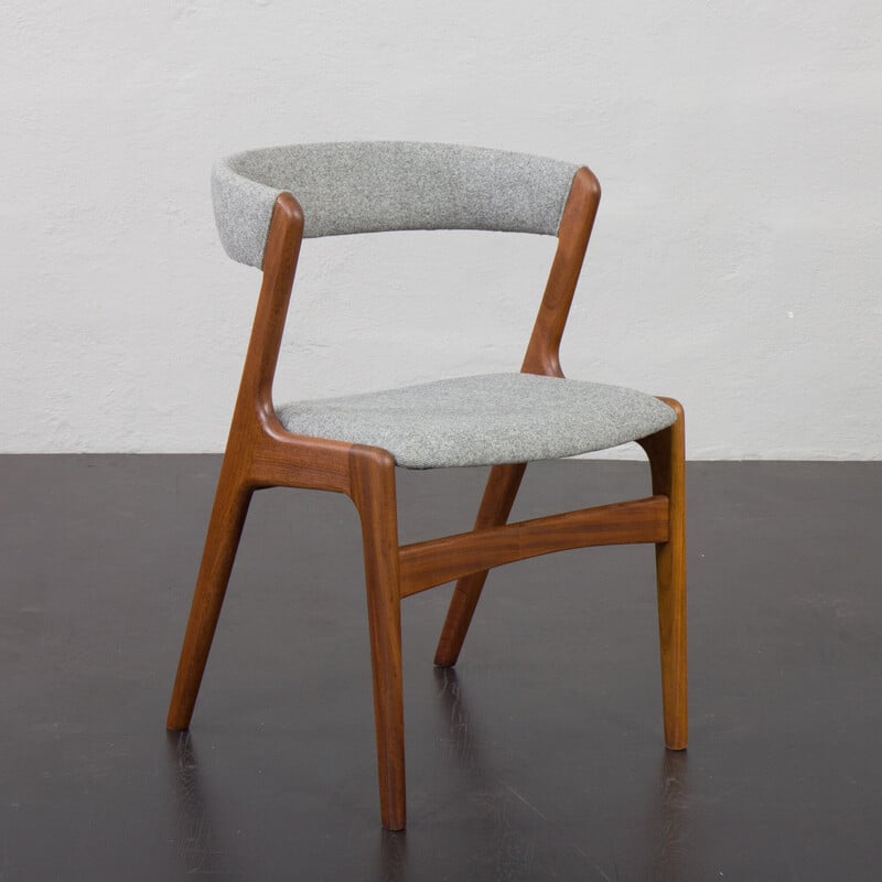 Set of 10 vintage teak and wool Fire Chairs by Kai Kristiansen, Denmark 1960