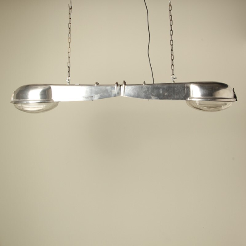 Self made industrial pendant lamp in aluminium