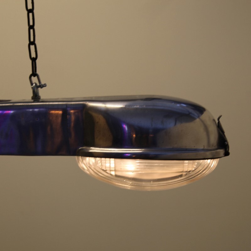 Self made industrial pendant lamp in aluminium