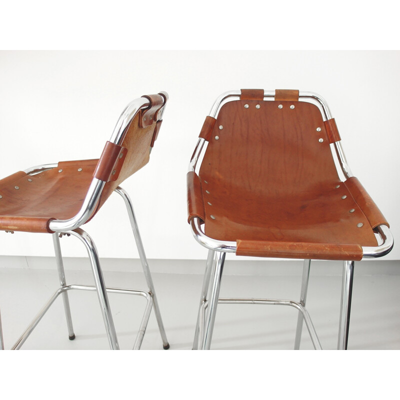 Pair of Les Arcs bar stools - 1960s