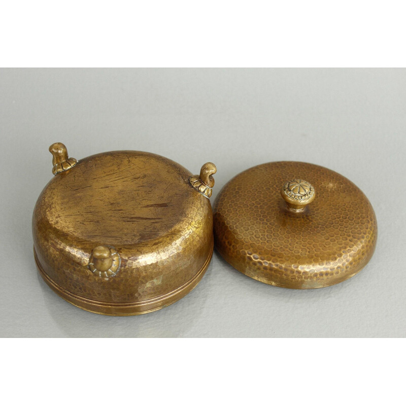 Vintage Art Deco brass lid box, Germany 1910