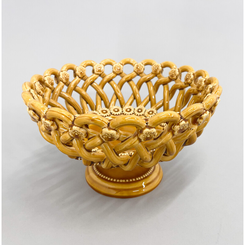 Vintage ceramic fruit bowl by Pichon, French 1960