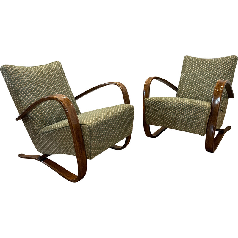 Pair of vintage armchairs model H-269 by Jindrich Halabala