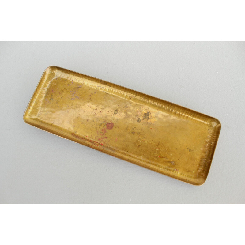 Vintage brass pencil tray by Alfred Schäfer for As and Handarbeit, 1940