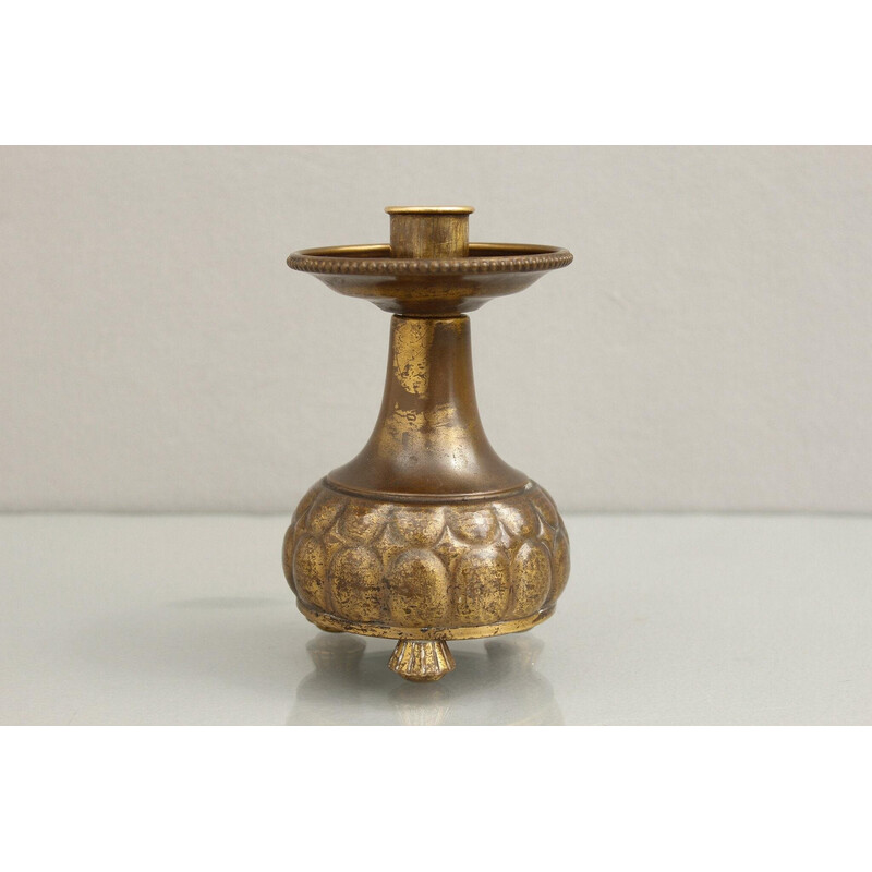 Vintage Art Nouveau brass candlestick for Wmf, 1905