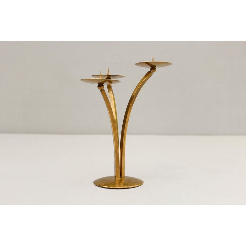 Vintage brass candlestick by Alfred Schäfer for As and handwork, Germany 1950