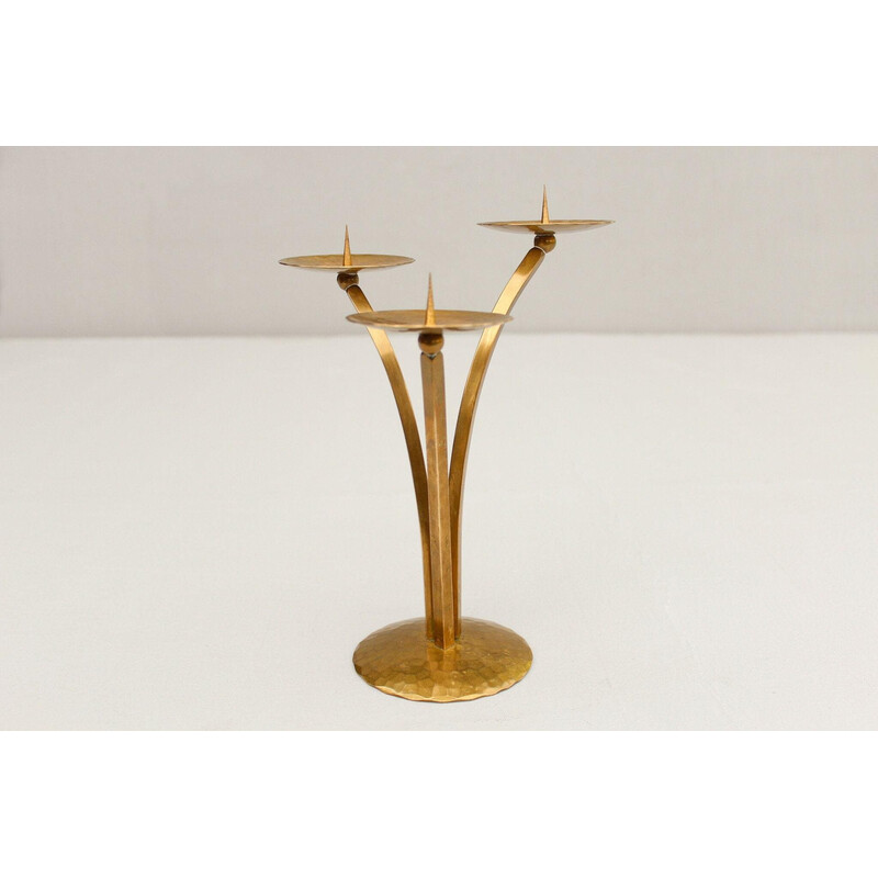 Vintage brass candlestick by Alfred Schäfer for As and handwork, Germany 1950