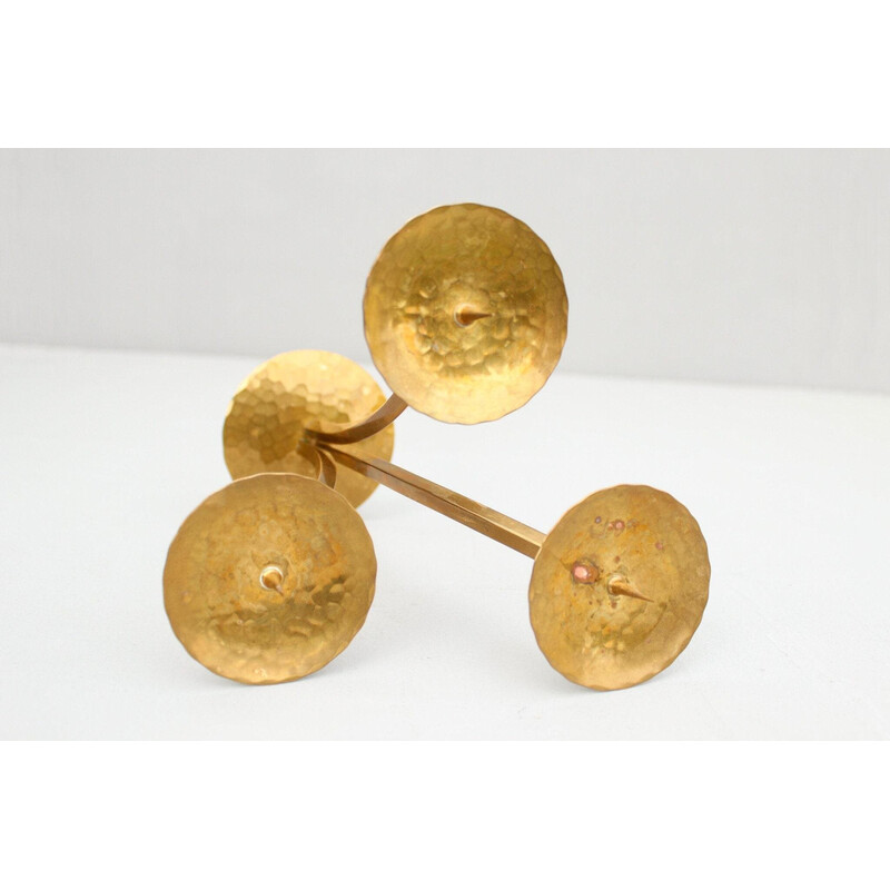 Vintage brass candlestick by Alfred Schäfer for As and handwork, Germany 1950