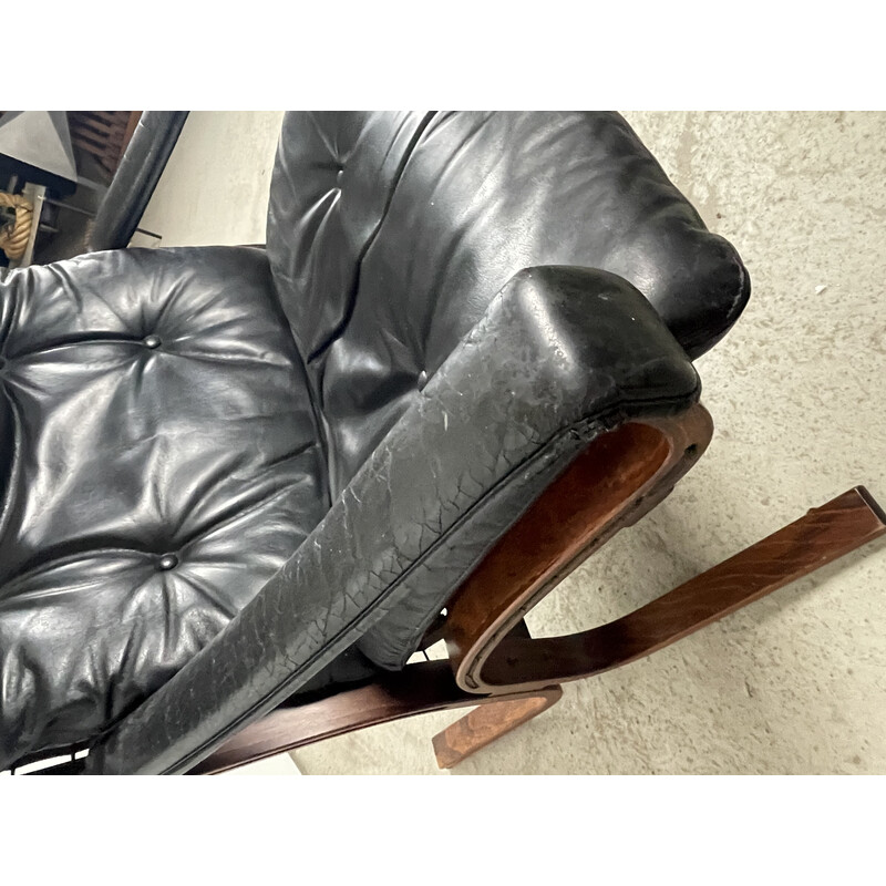 Vintage Siesta leather armchair by Ingmar Relling, 1970