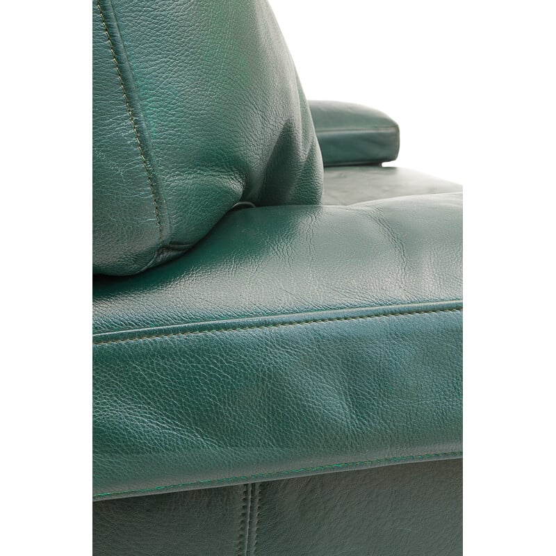 Vintage "Örgryte" sofa in green leather by Carl-Henrik Spak for Ikea, 1990