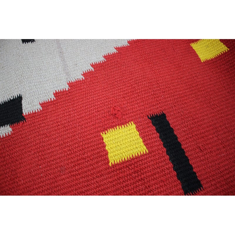 Vintage wool Kilim rug, 1950