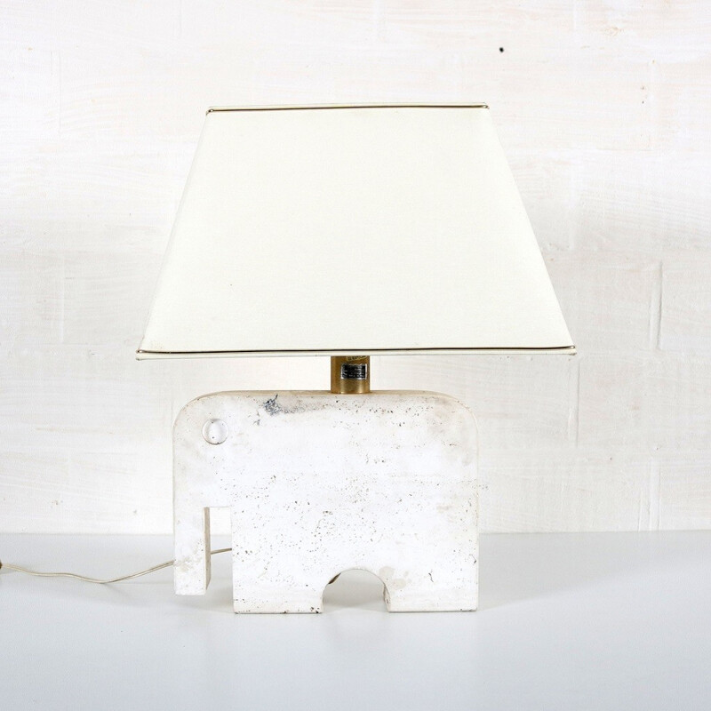 Travertine elephant shaped lamp by Fili Mannelli - 1960s