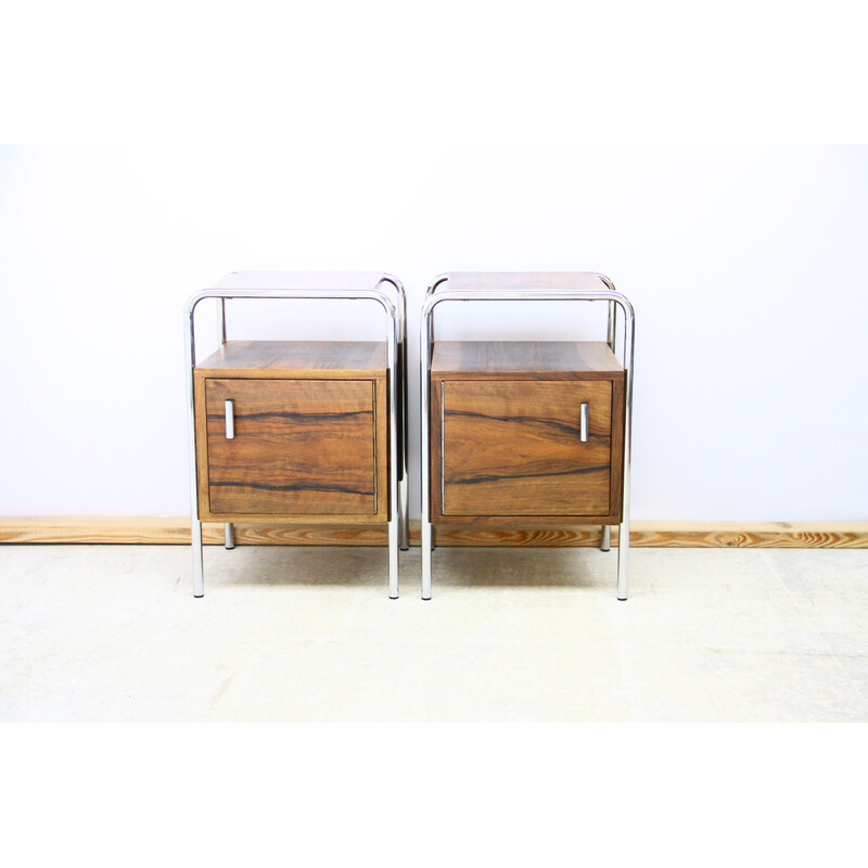 Paire de tables de chevet vintage Bauhaus