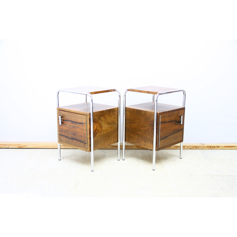 Paire de tables de chevet vintage Bauhaus