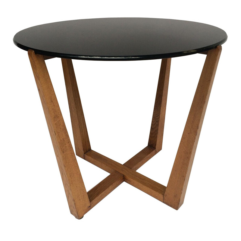 Oak pedestal table by Marcel Gascoin - 1930s
