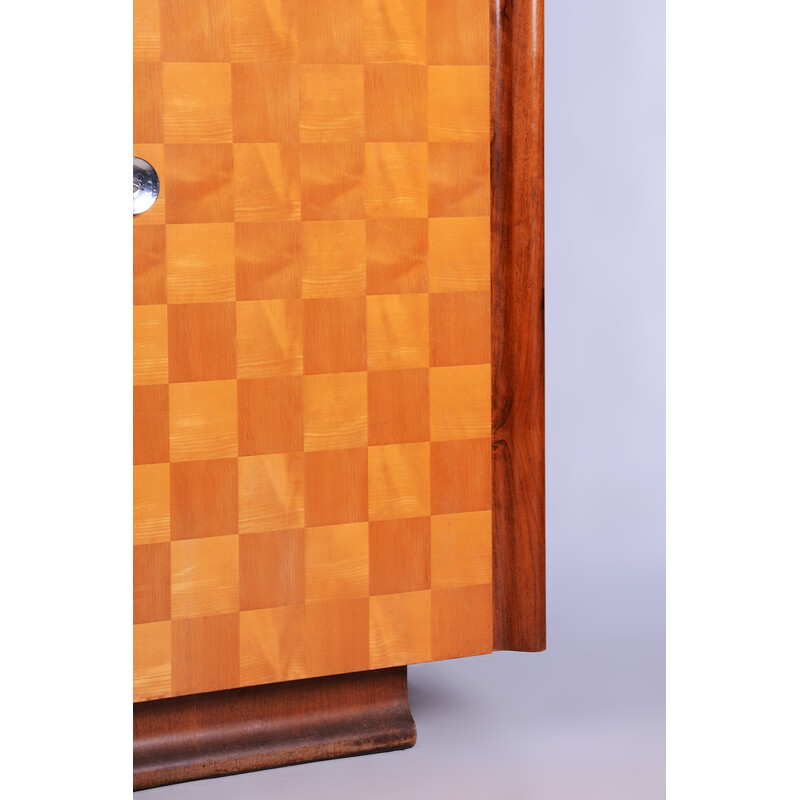 Vintage Art Deco cabinet in maple and walnut by J. Halabala for Up Zavody, Czechoslovakia 1930