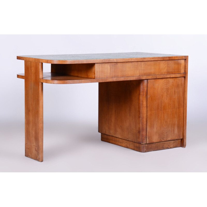 Vintage Art Deco cherry wood desk by J. Halabala for Up Zavody, Czechoslovakia 1930