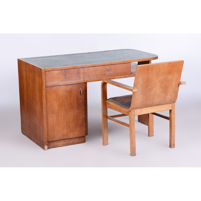 Bureau vintage Art Déco en cerisier par J. Halabala pour Up Zavody, Tchécoslovaquie 1930